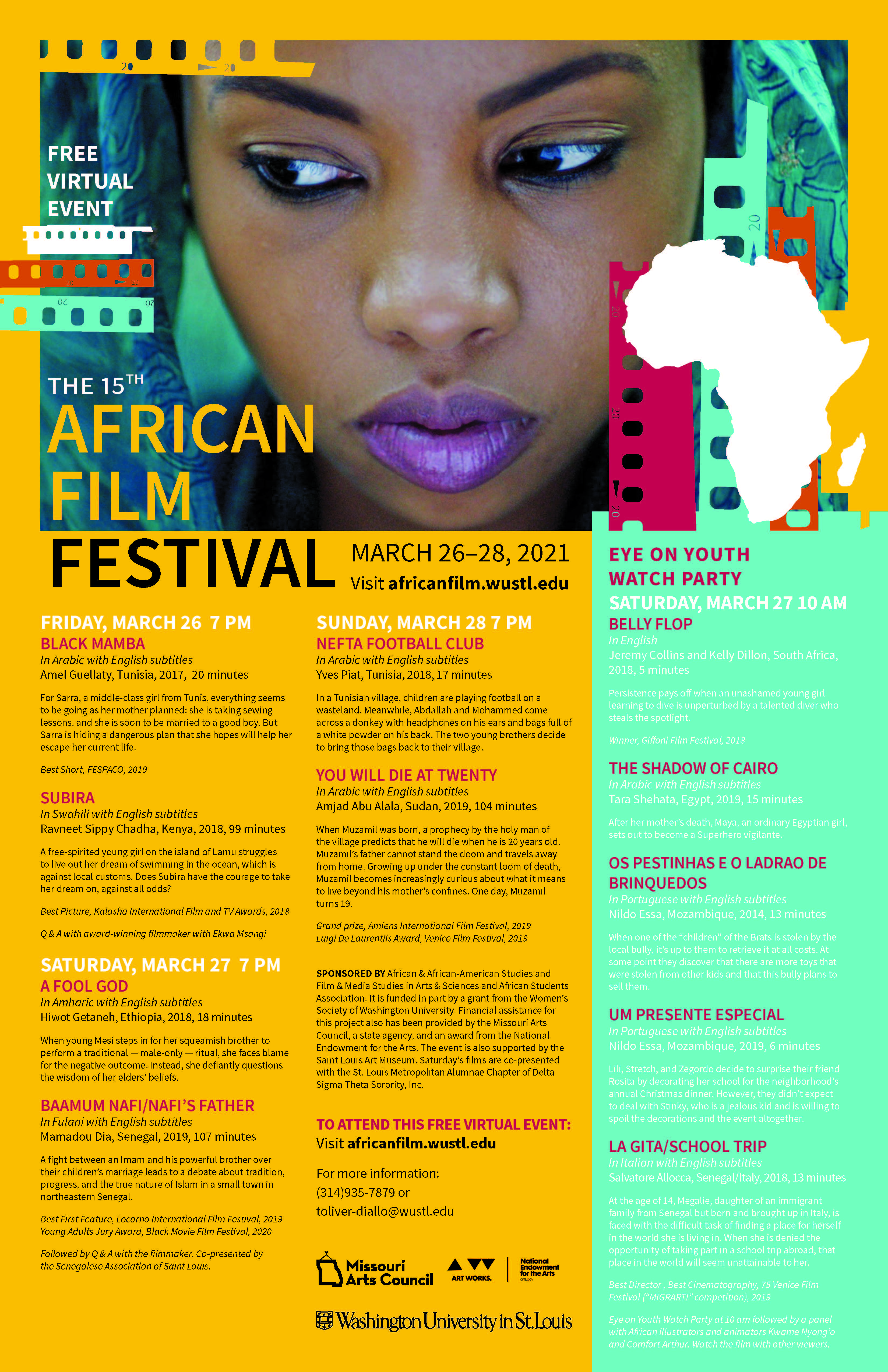 15th Annual African Film Festival Department of African and African